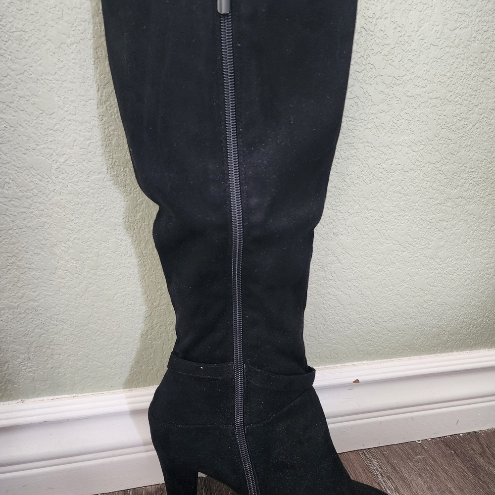 IMPO Suade OZZIE - Black Wide Calf-High Zip-up Women's Boots - Size: 8 - Picture 7 of 8